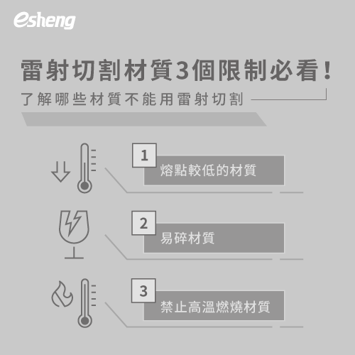 雷射切割材質有限制嗎?4種可雷射切割材質一次帶你看 3 kinds of unusable laser cutting materials