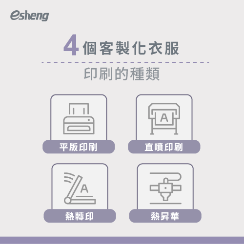 衣服印刷種類有哪些?帶你看4個常見的客製化衣服印刷方式 4 customize clothing printing type