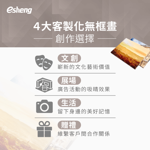 客製化無框畫4大創作選擇,輕鬆打造質感生活! 4 customized frameless painting designs