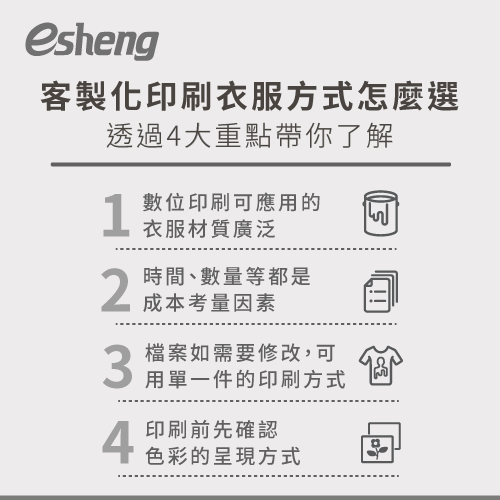 客製化衣服印刷方式有哪些?5種印刷方式一次報你知 4 ways to choose customized clothes printing