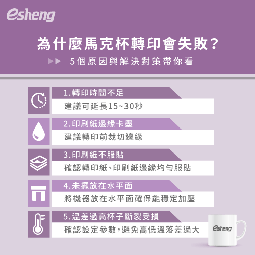 馬克杯轉印失敗怎麼辦?3個方法教你如何成功轉印馬克杯 5 reasons of why the mug transfer fails