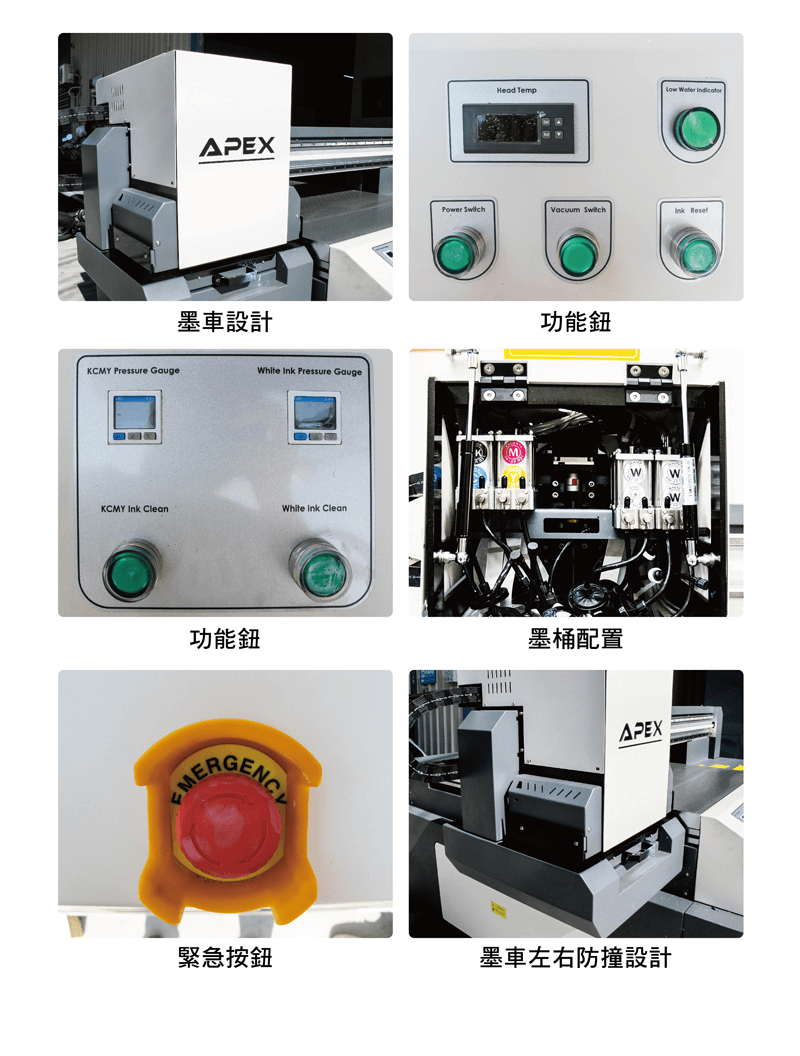 APEX 7110UV 工業型UV數位平板印刷機-UV直噴機推薦 apex uv 7110 equipment close up