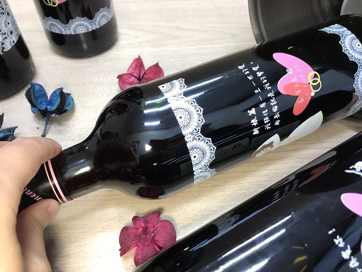 婚禮系酒瓶-UV直噴機 wedding wine 08