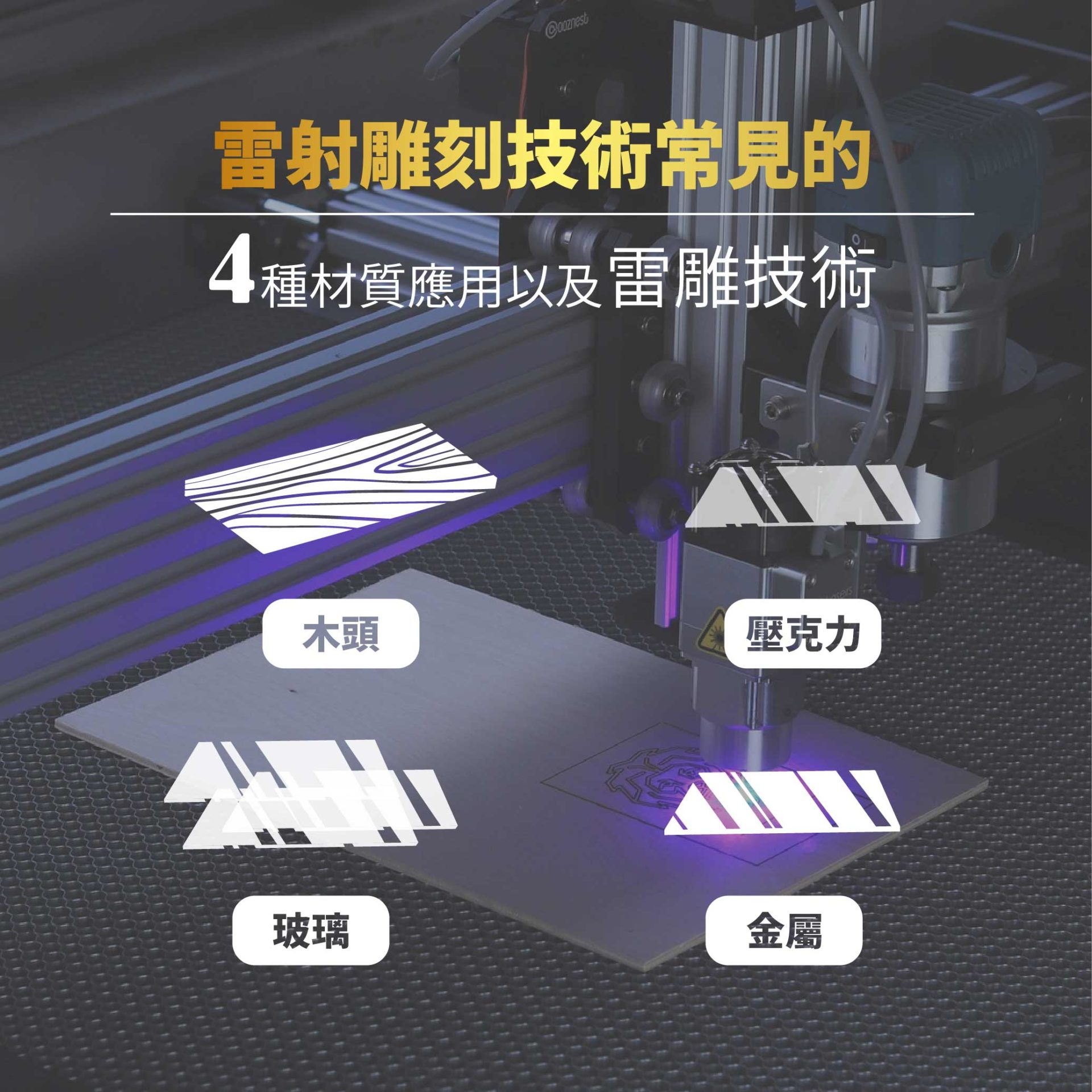 如何針對材質做出完美雕刻?影響雷射雕刻的3大要素! 雷射雕刻技術常見的4種材質應用以及雷雕技術