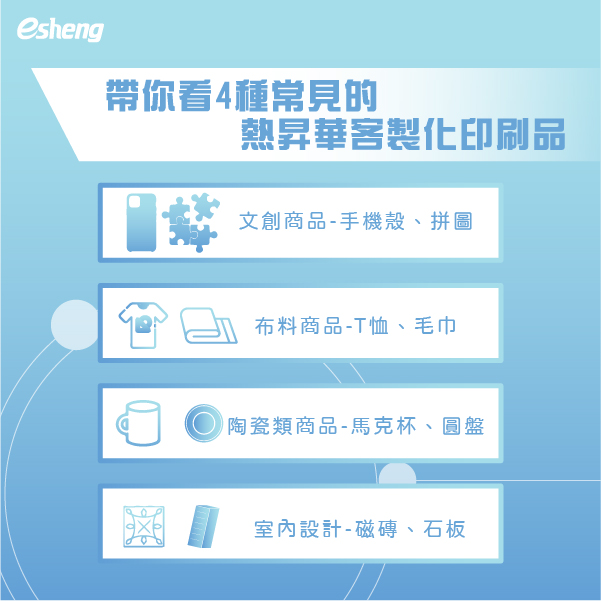 客製化熱昇華商品為何熱門?4大應用帶你看 帶你看4種常見的熱昇華客製化印刷品