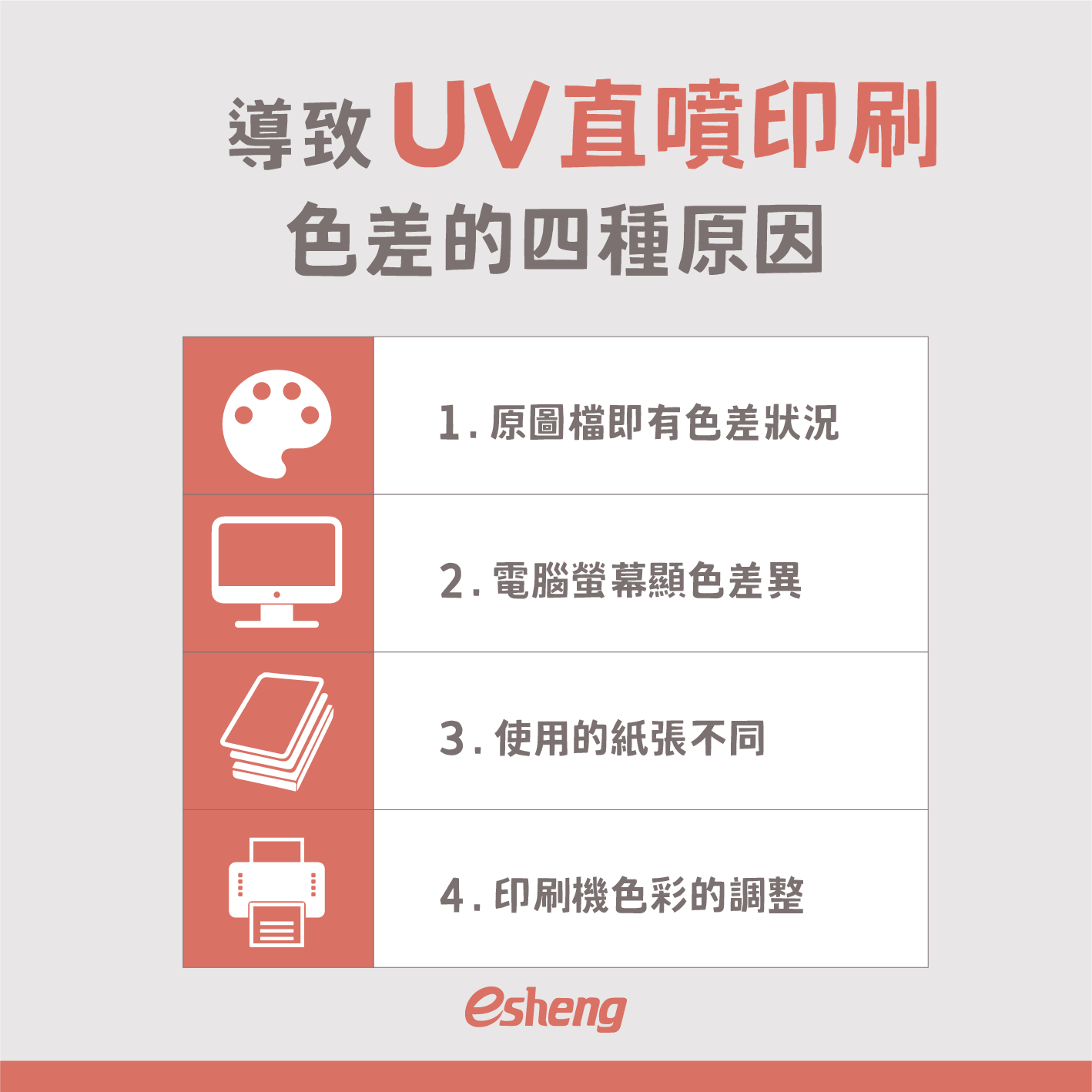 UV直噴產生色差怎麼辦?三種方法避免UV直噴色差問題! 導致UV直噴印刷色差的四種原因